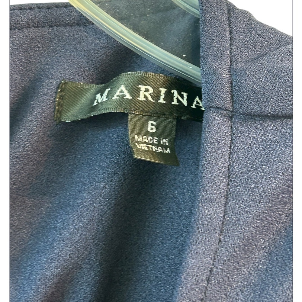 Marina NWT Navy Blue Women's Dress bow neck - Picture 6 of 7